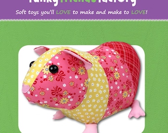 Funky Friends Factory, Stuffed Animal Pattern, Stuffie Pattern, Pauline McArthur Pattern, FFF Printed Pattern, Gertrude Guinea Pig