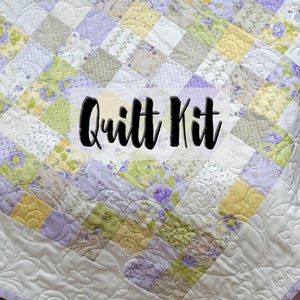 Beginner Quilt Kit, Mini Charm Pack Kit, Baby Girl Quilt Kit, DIY Quilted Baby Blanket, Partially Pre Cut Baby Blanket, Georgia Fabrics Kit