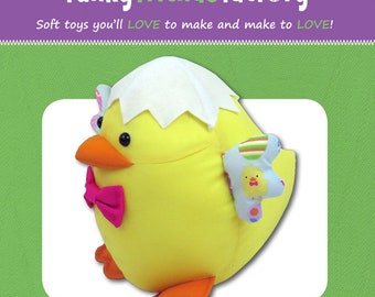 Funky Friends Factory, Stuffed Animal Pattern, Stuffie Pattern, Pauline McArthur Pattern, FFF Printed Pattern, Egghead the Easter Chick