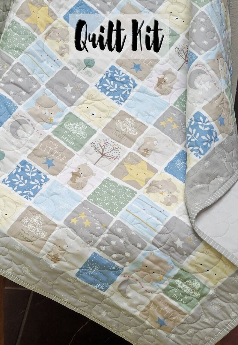 Easy Quilt Kit Beginner Quilt Kit Printed Patchwork Baby Etsy