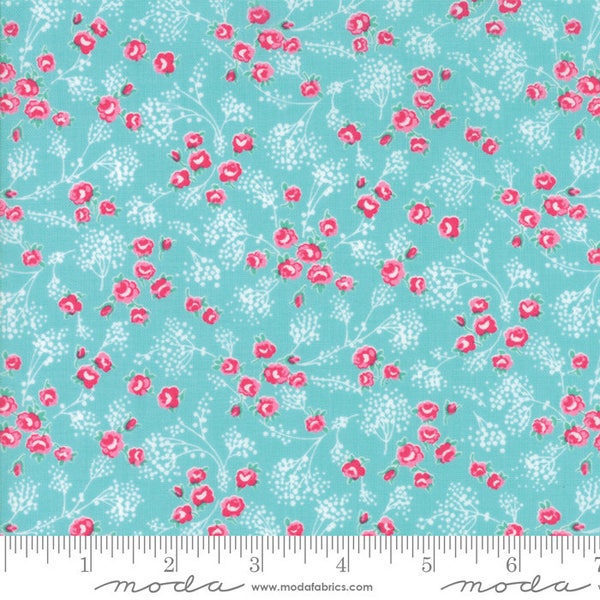 Moda Quilting Cotton, Quilting Fat Quarter, Small Floral Cotton Print, First Romance Collection, Kristyne Czepuryk for Moda