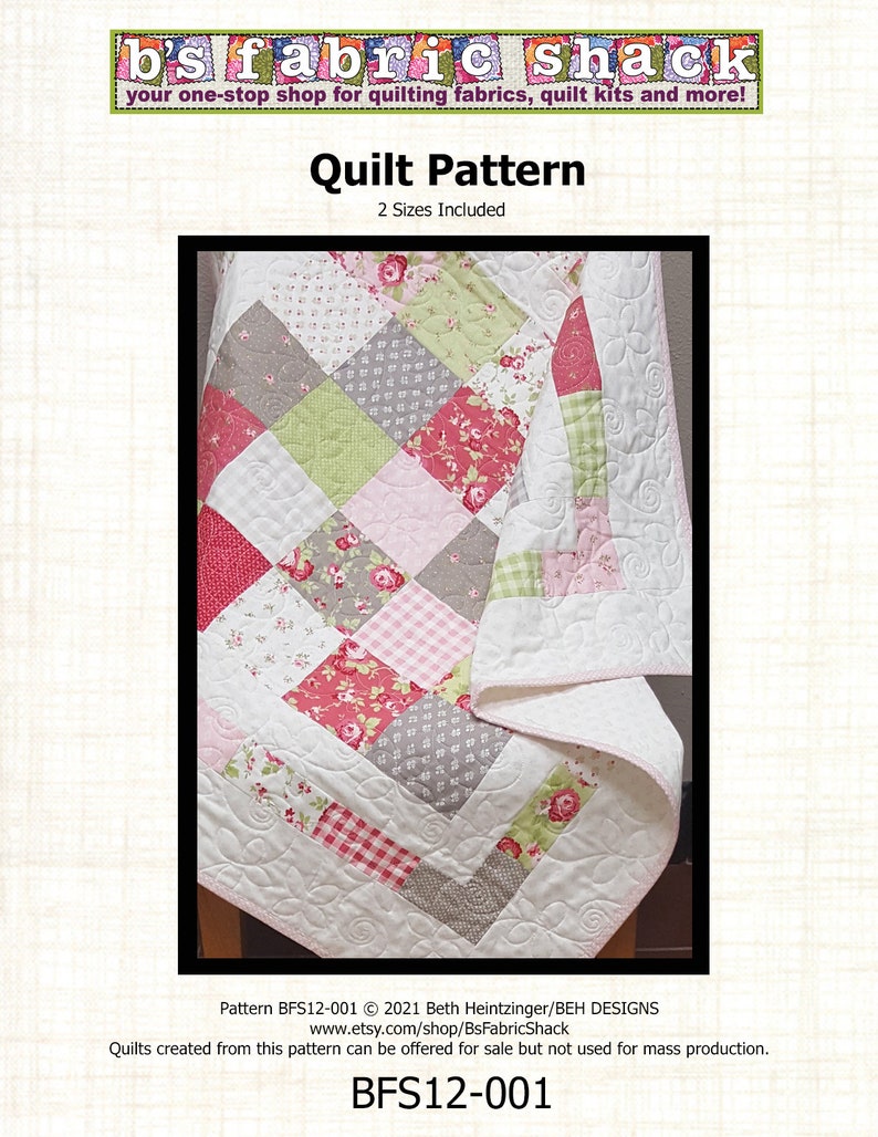 Quilt Pattern, Charm Pack Quilt Pattern, Beginner Quilt Pattern, Easy Quilt Pattern, Baby Quilt Pattern, Throw Quilt Pattern image 2