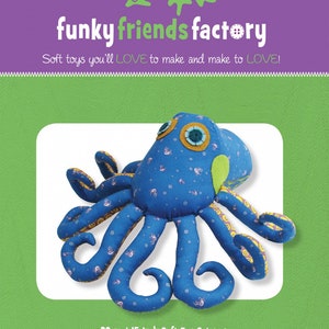 Funky Friends Factory, Stofftier Muster, Stofftier Muster, Pauline McArthur Muster, FFF Print, Ozzie Octopus