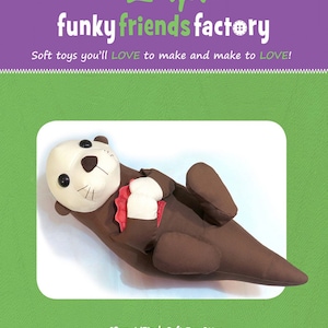 Funky Friends Factory, Stoffpuppe Muster, Stuffie Muster, Pauline McArthur Muster, FFF Gedrucktes Muster, Oscar the Otter