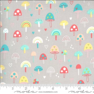 Moda Quilting Cotton, Quilting Fat Quarters, Hello Sunshine Collection, Abi Hall for Moda, Mushrooms Print Fabric, Children&#39;s Print Fabric