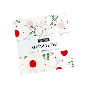 Paquete de telas precortadas Moda Charm Pack, cuadrados de 5 pulgadas, paquete de telas precortadas para acolchado, telas precortadas Moda Charm Pack, telas precortadas para acolchado, colección Snow Time