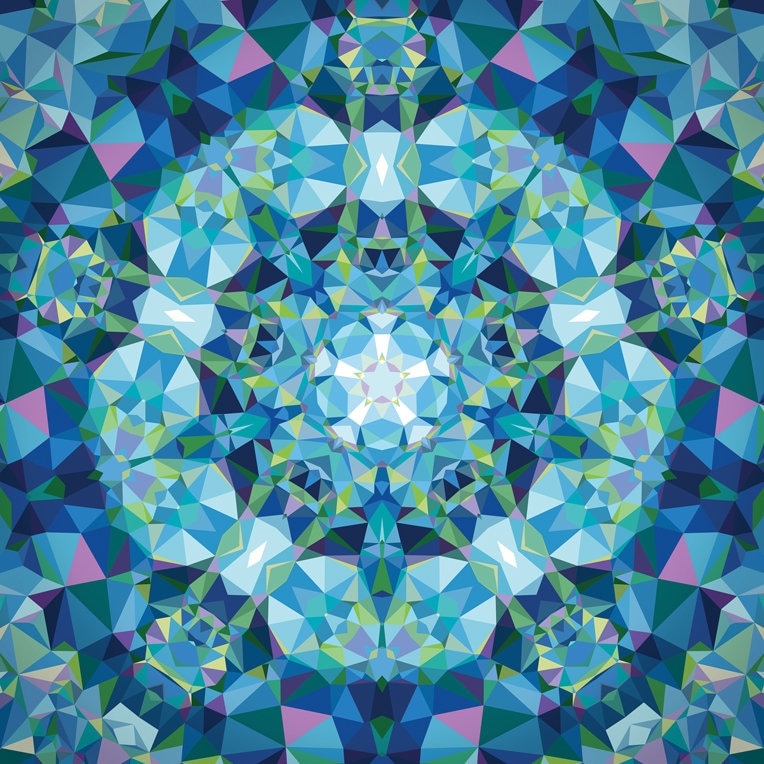 Kaleidoscope Quilt, Wall Hanging Panel, Gradients Kaleidoscope
