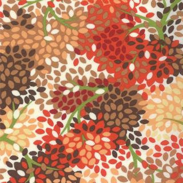 Moda Quilting Cotton, Quilting Fat Quarter, Canopy (Trees) in Sunset (Brown, Orange and Tan), Chirp Chirp Collection, Momo for Moda