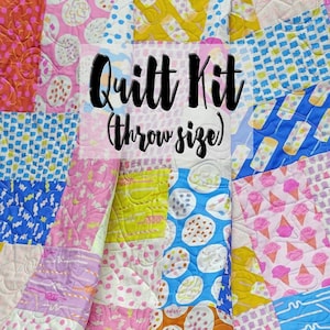 Easy Quilt Kit, Beginner Quilt Kit, Layer Cake Patchwork Quilt Kit, Throw Size Quilt Kit, Ruby Star Sugar Cone Fabric, Kimberly Kight Fabric