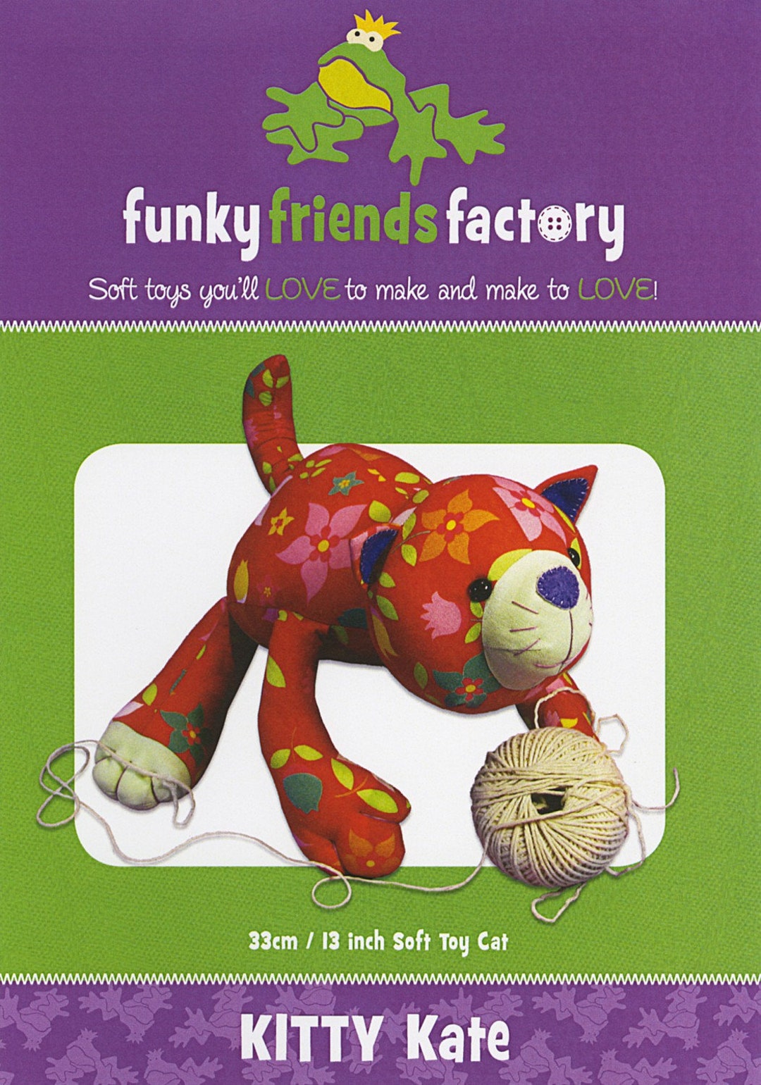 Funky Friends Factory, Cat Stuffed Animal Pattern, Cat Stuffie Pattern ...