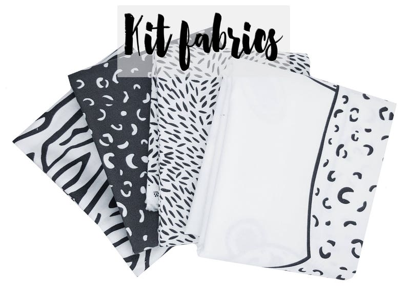 Quilt Kit for Infant-Toddler Quilt in Black and Cream Prints from the Savannah Collection by Gingiber