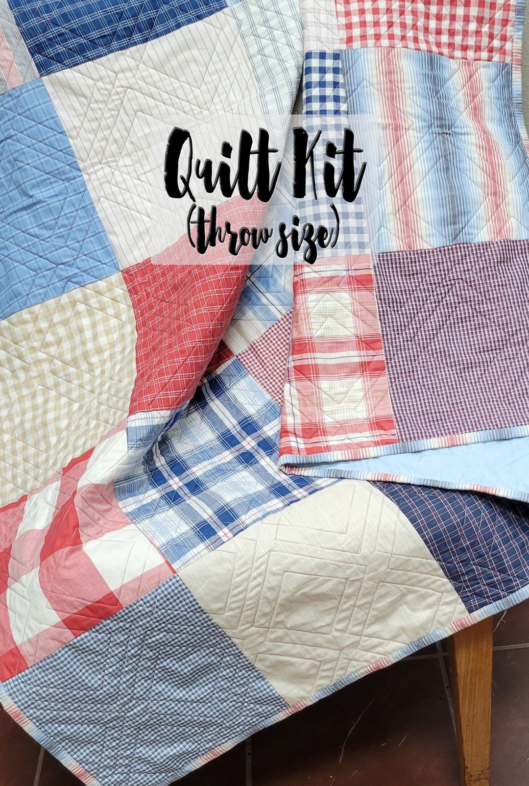 Cozy Woven Patchwork Quilt Kit, Easy Quilt Kit, Beginner Quilt Kit