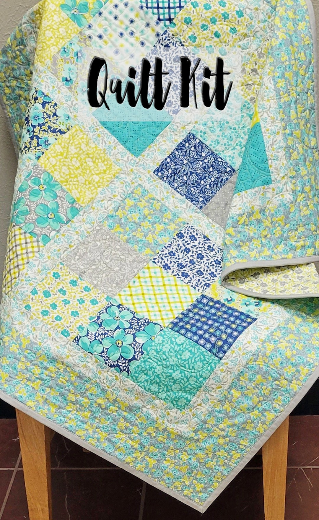 Baby Girl Quilt Kit, Easy Quilt Kit, Beginner Quilt Kit, DIY Quilted