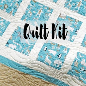 Baby Quilt Kit, Easy Quilt Kit, Beginner Quilt Kit, DIY Quilted Baby Blanket, ABC  XYZ Fabrics Quilt Kit, Stacy Iest Hsu Fabric