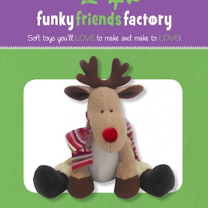 Funky Friends Factory, Stofftier Muster, Stuffie Muster, Pauline McArthur Muster, FFF Printed Muster, Reggie Rentier