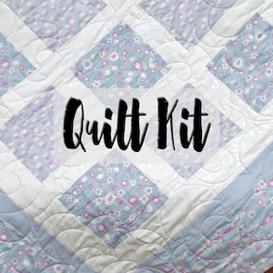 Baby Girl Quilt Kit, Easy Quilt Kit, Beginner Quilt Kit, DIY Quilted Baby Blanket, Ruby Star Fabrics Quilt Kit, Kimberly Kight Fabric