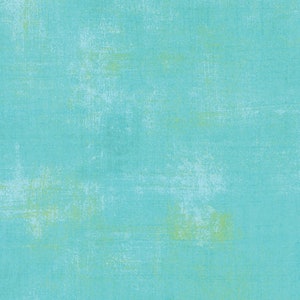 Grunge by Basic Grey, Moda Quilting Cotton, Quilting Fat Quarter, Grunge Basics Collection, Aqua Blue Blender Fabric, Pool Grunge