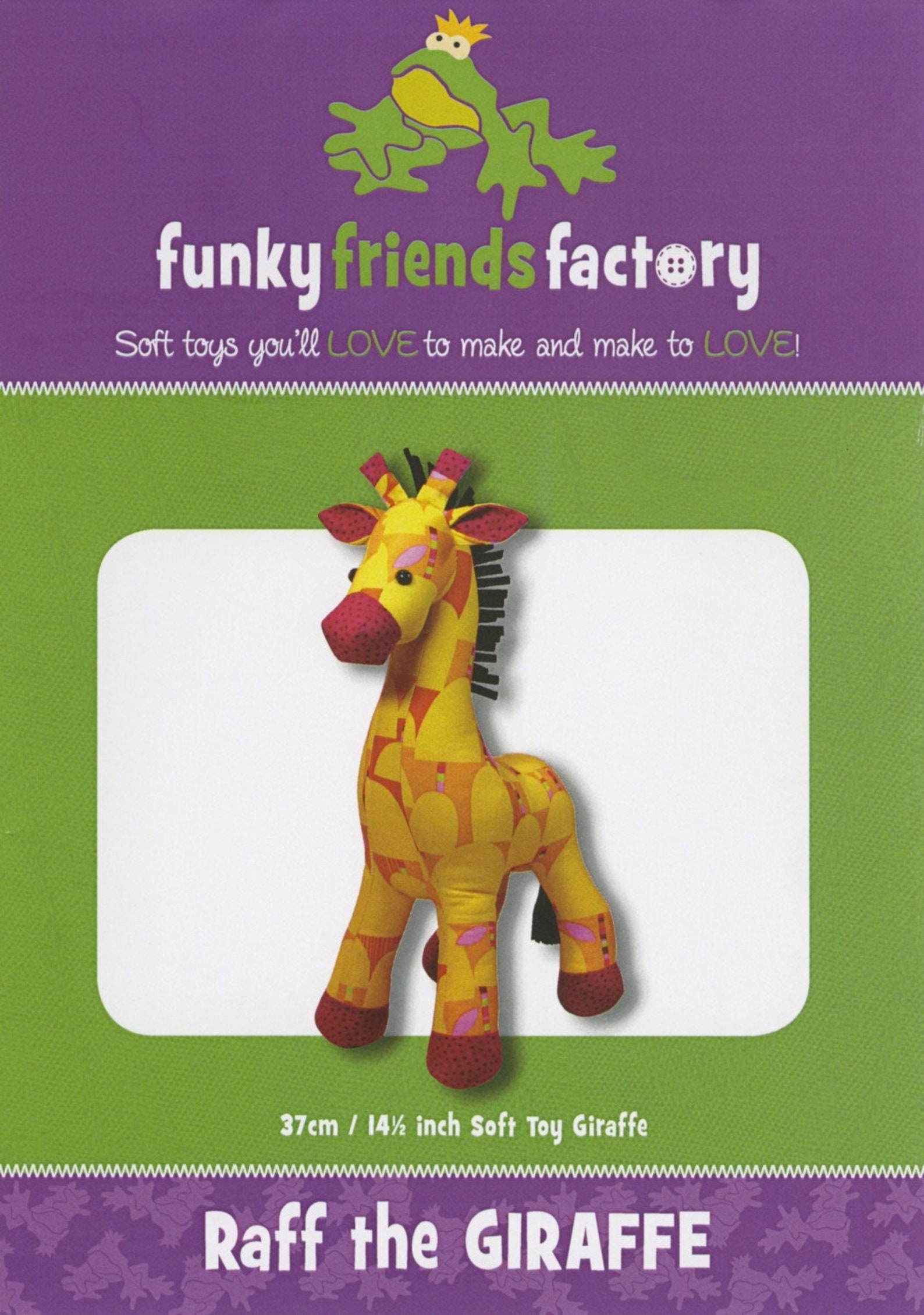 Funky Friends Factory Stuffed Animal Pattern Stuffie Etsy