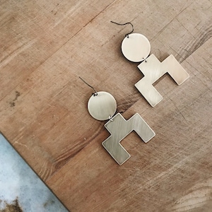 SUN TEMPLE Earrings / Modern Statement Chandelier / Mayan Inspired