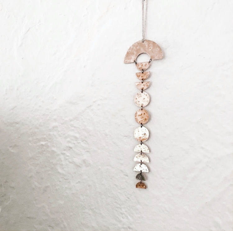 Moonbow Mur Totem // Lunes en Laiton Géométrique Suspendu