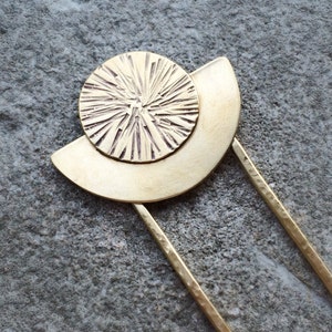 Moon Goddess Hair Stick Brass Hairpin Bohemian Hair Pin Jewelry image 3