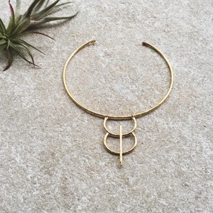 SOLSTICE Collar | Brass Talisman Neck Cuff | Mystical Modern Choker Necklace