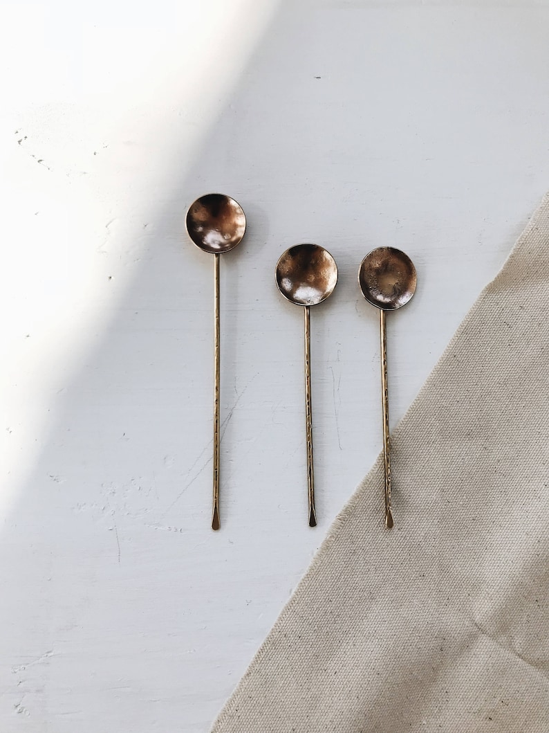 Brass Tea Spice Spoon // Minimal Gold Teaspoon image 6