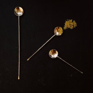 Brass Tea Spice Spoon // Minimal Gold Teaspoon image 3