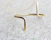 GEMINI Modern Brass Cuff / Minimal Hammered Jewelry