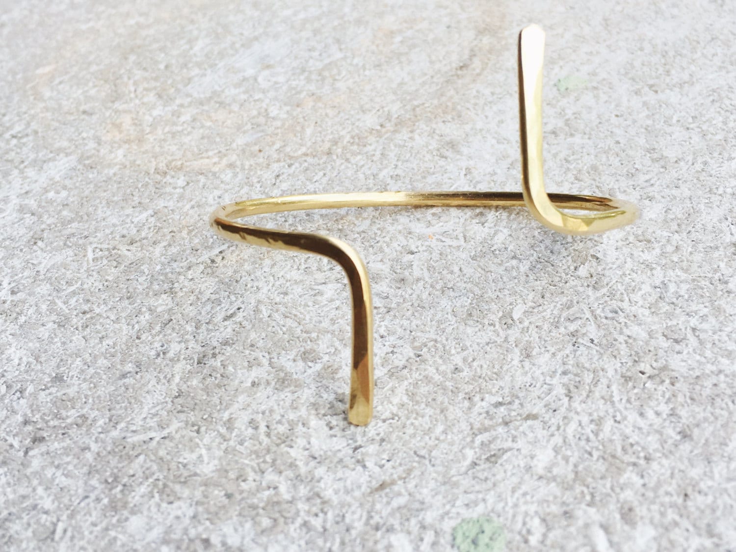 GEMINI Modern Brass Cuff / Minimal Hammered Jewelry | Etsy