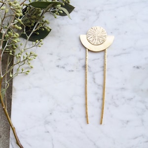 Moon Goddess Hair Stick | Brass Hairpin | Bohemian Hair Pin Jewelry