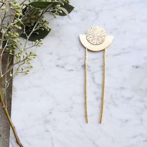 Moon Goddess Hair Stick Brass Hairpin Bohemian Hair Pin Jewelry image 1