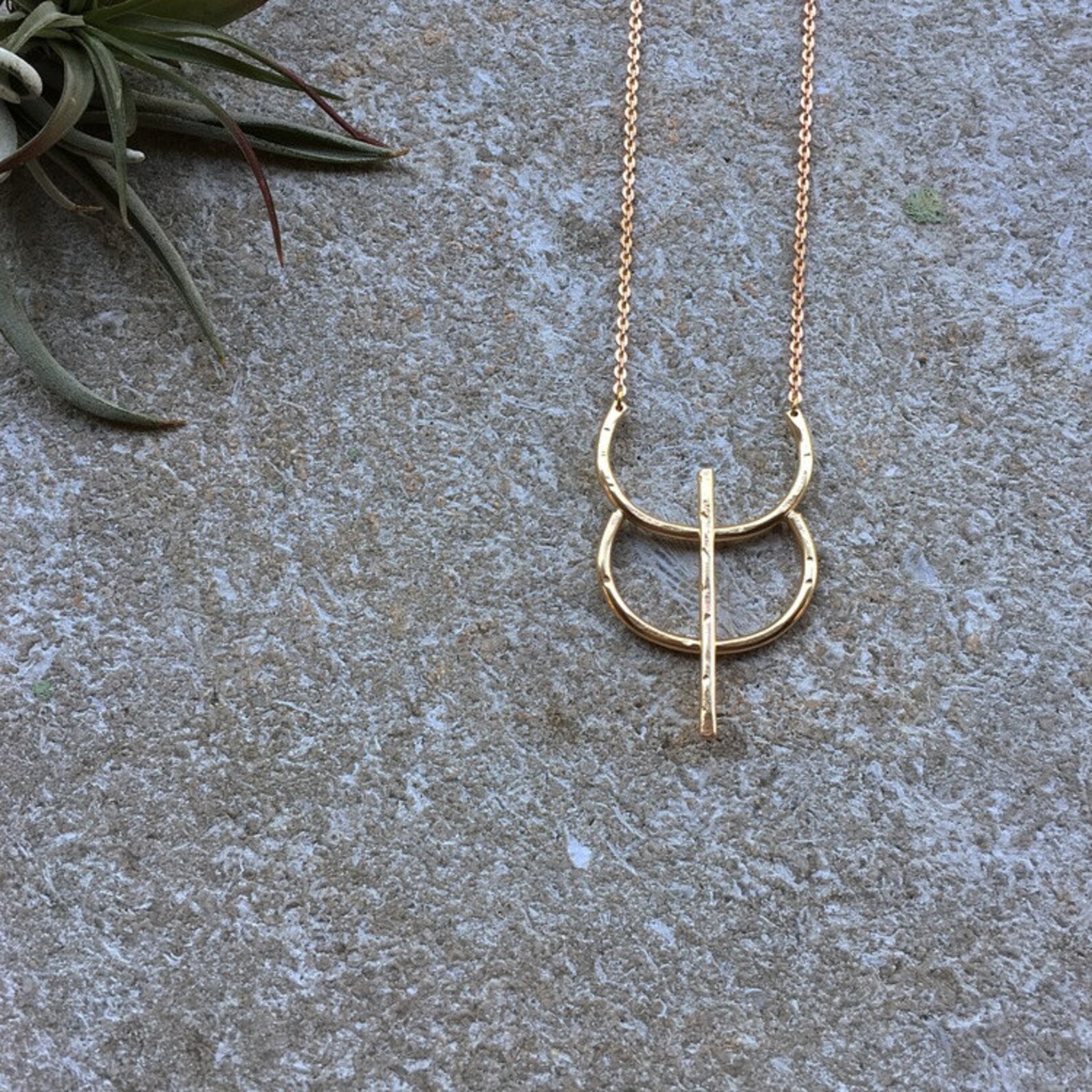 Solstice Pendant / Brass Rune Alchemy Necklace / Minimal Metalwork ...