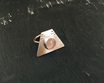 TEMPLE Ring // Brass + Rose Quartz