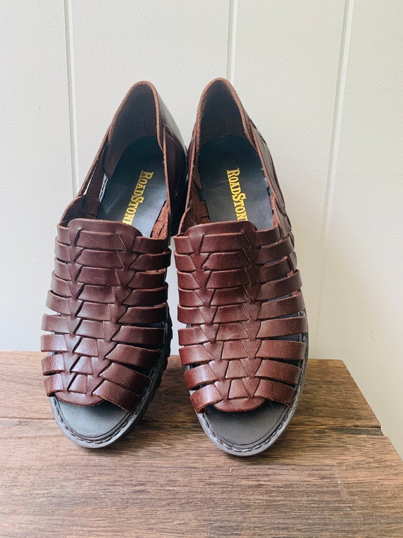 Brown Leather Rubber Sole Huaraches Size 6 Made in Brazil | Etsy
