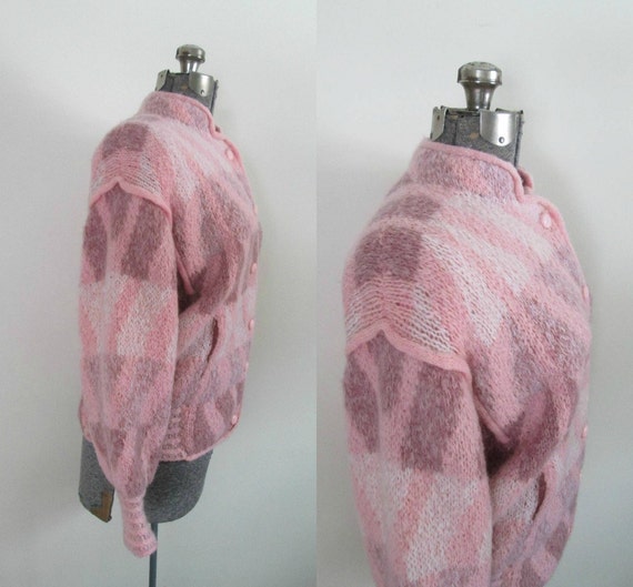 Vintage Pink Wool Gaucho Jacket / Baseball Style … - image 2