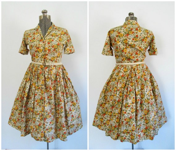 Mid Century Rockabilly Dress Floral Print Lady Arr