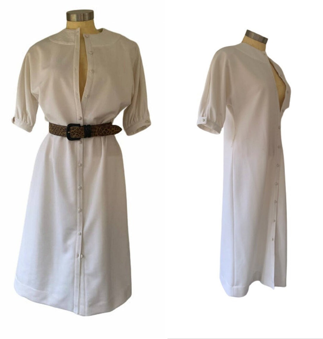 Leslie Fay White Duster Shirtdress - Etsy