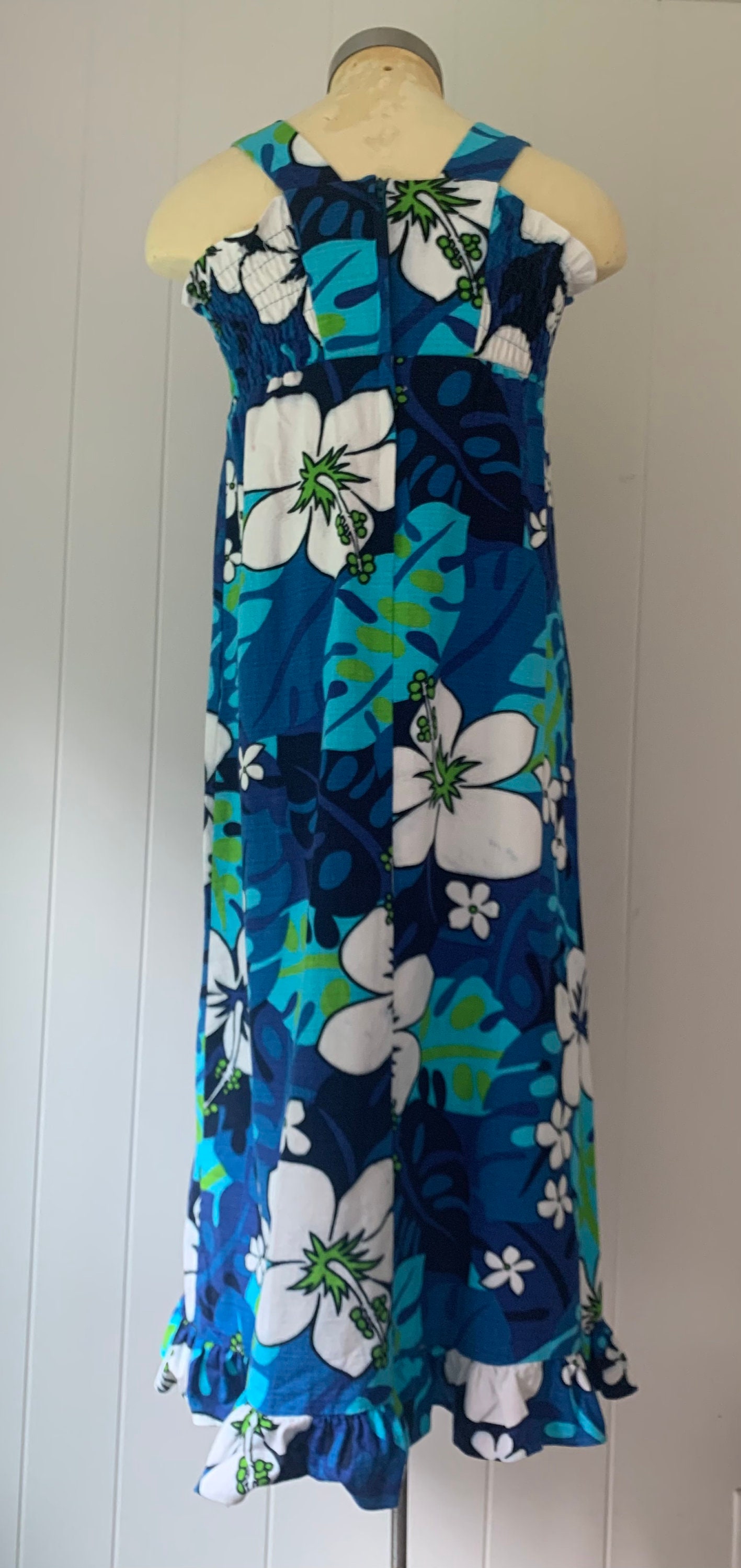 Royal Hawaiian Blue Floral Sundress | Etsy