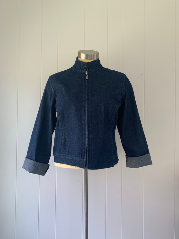 Minimalist Cropped Denim Jacket Vintage Eileen Fi… - image 2