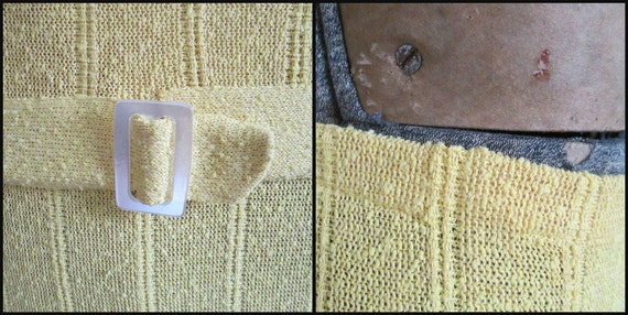 Yellow Boucle Knit Skirt Top Set // Evan-Picone M… - image 5