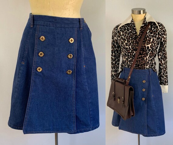 1970s Sears Denim Skirt Skort // Equipments Milita
