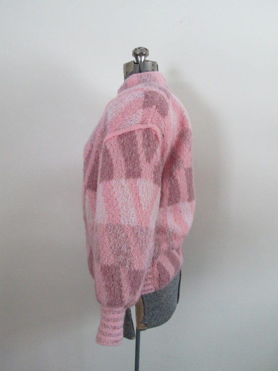 Vintage Pink Wool Gaucho Jacket / Baseball Style … - image 3