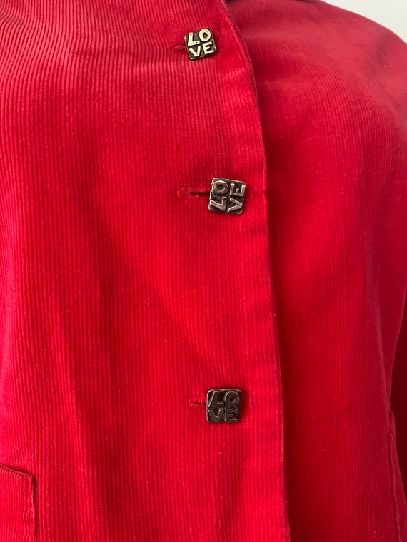 red fitted blazer jacket
