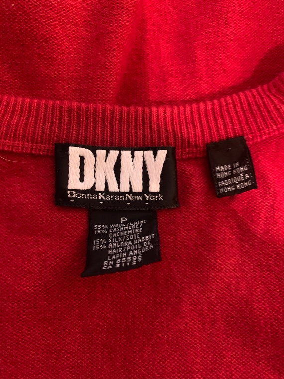 DKNY Red Knit Shell Top // 1990s Donna Karan Vint… - image 5