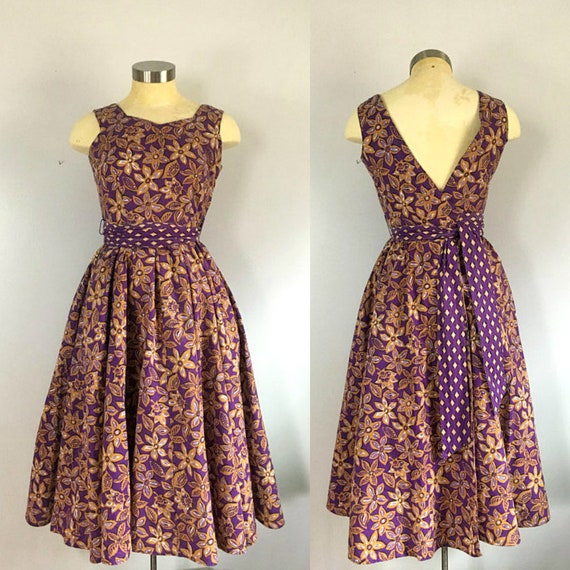 Cotton Wrap Summer Sundress Tropical Print Dress w
