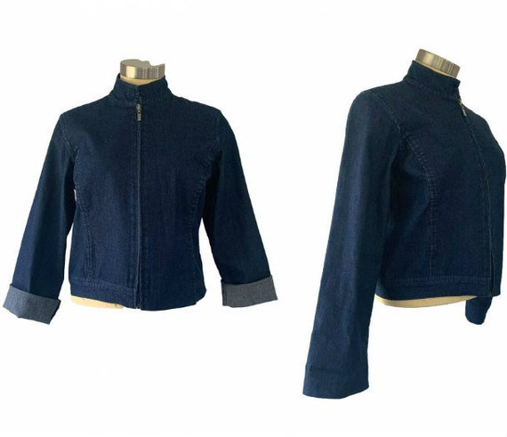 Minimalist Cropped Denim Jacket Vintage Eileen Fi… - image 1