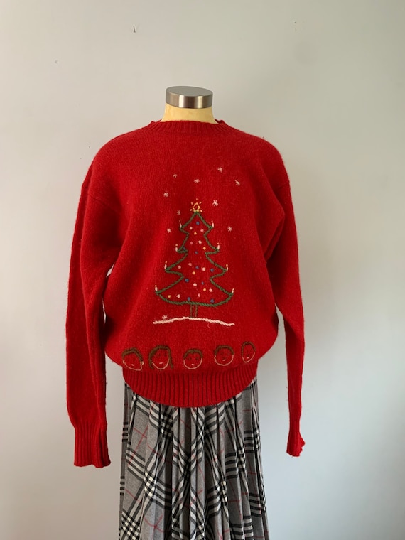 Vintage Gap Red Embroidered Christmas 