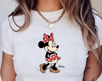 Retro Minnie Disney Baby Tee, Classic Mickey Baby Tee, Y2k 90s Style Mickey Mouse Tee, Christmas Gift