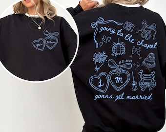 Going to the Chapel Personalized Bridal Sweater, Wedding Day of Bride Outfit, Gift for Newly Engaged, Future Mrs Crewneck Custom Bride Shirt